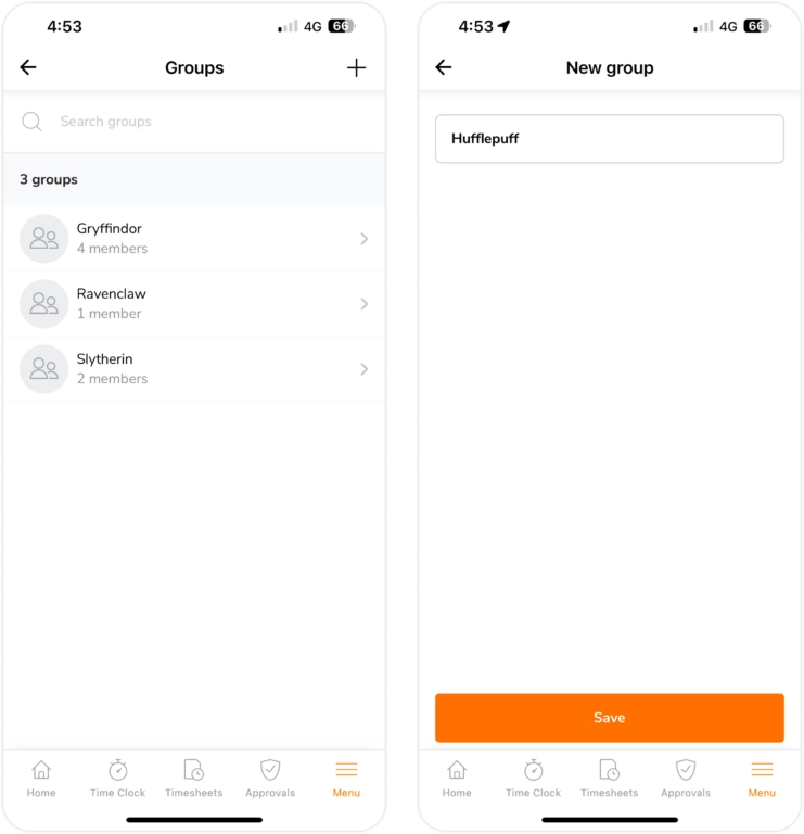 Crear un grupo en el móvil