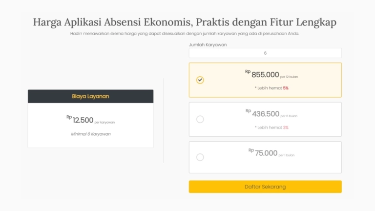Skema harga hadirr