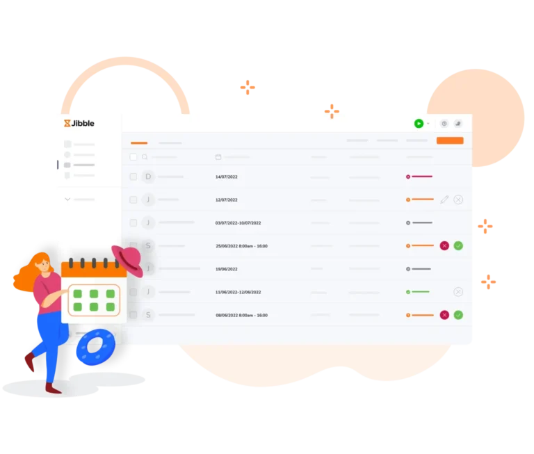 Gestión de las bajas del personal de construcción con Jibble.