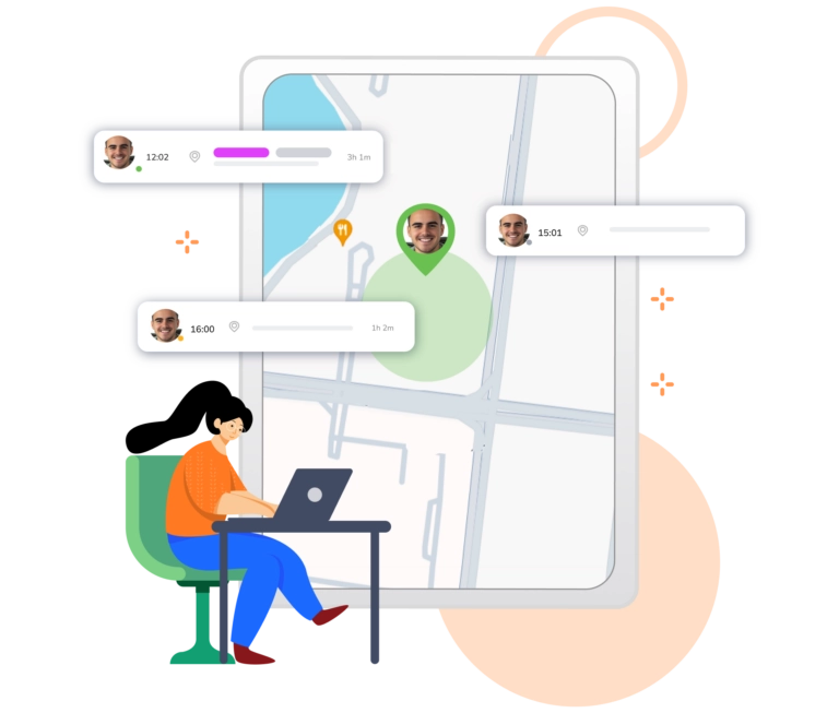 Recurso de rastreamento de GPS do Jibble