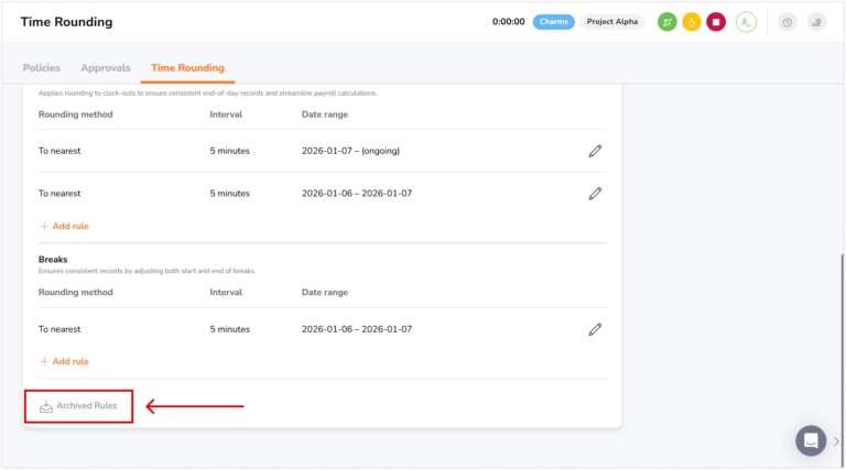 Archived rounding rules