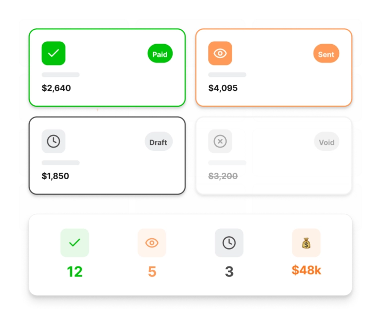 Statuses of invoices