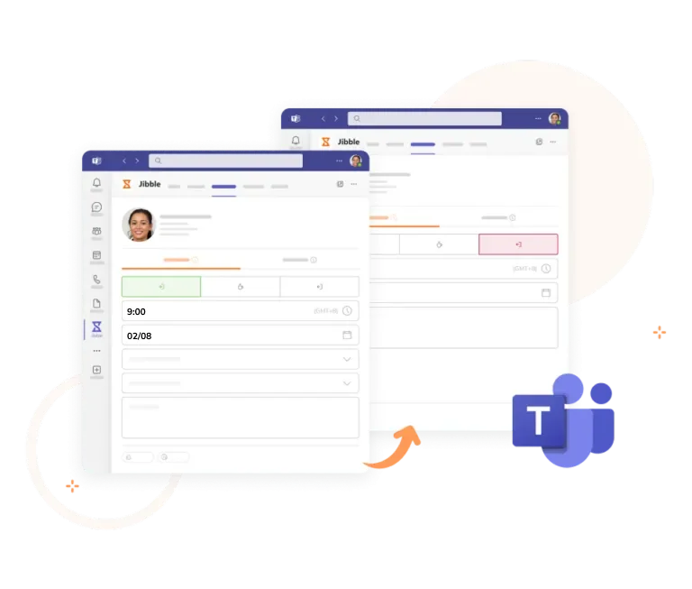 Check-in e check-out com as funcionalidades do Jibble dentro do Microsoft Teams