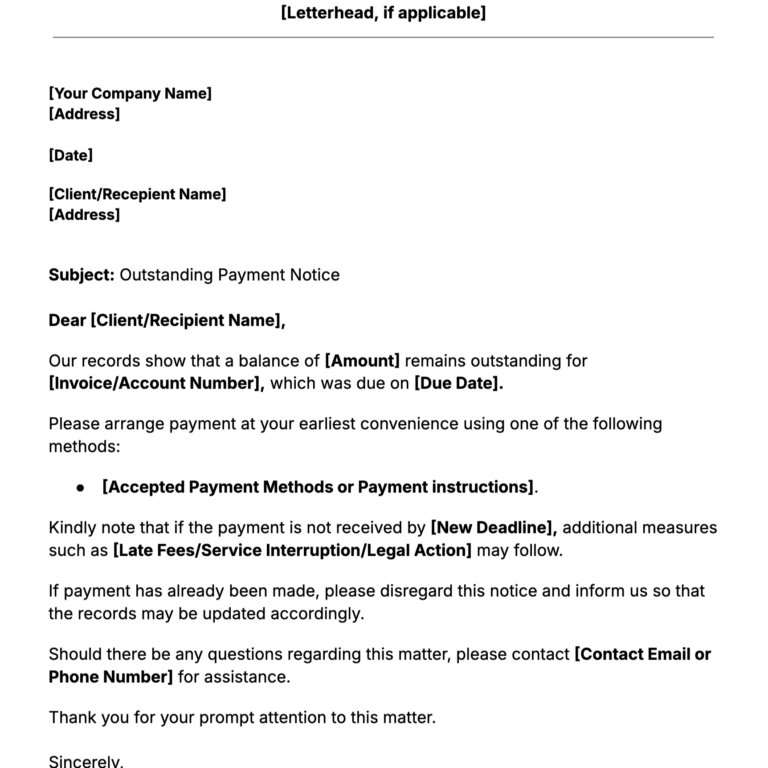collection letter template