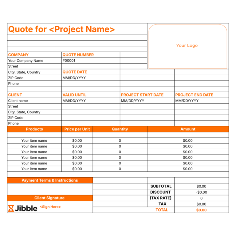 free business quotes template