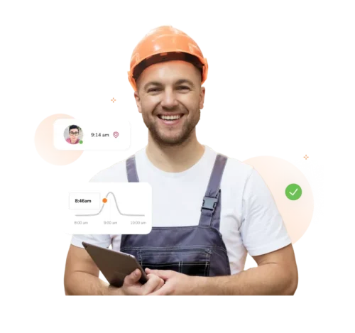Il responsabile di cantiere che monitora le presenze e le ore lavorate con il software di time tracking Jibble