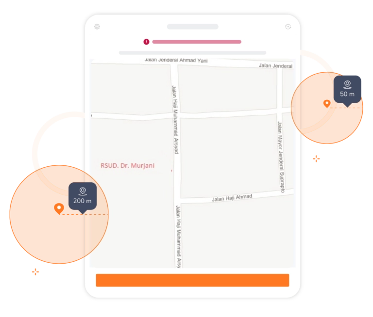 tampilan geofences di aplikasi tablet