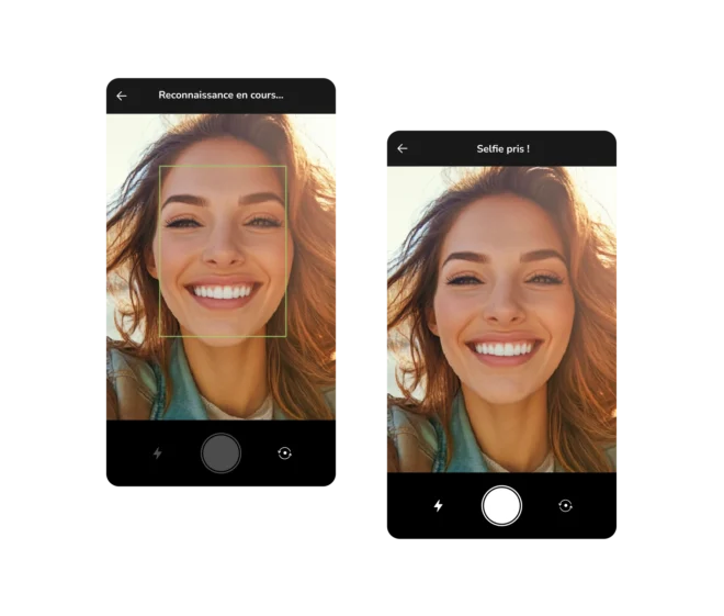 Vérification par selfie capturée lors du pointage pour confirmer l’identité de l’employé