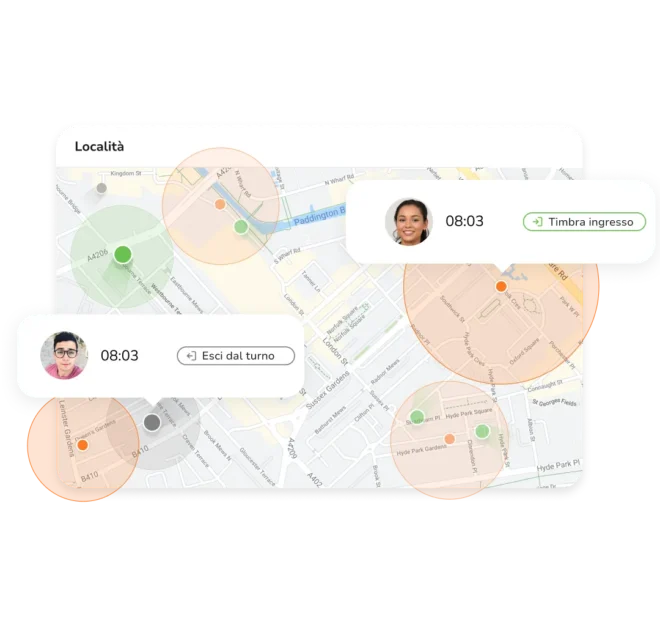 Configurazione di una zona di geofencing per limitare i timbri di entrata dei dipendenti a un sito di lavoro