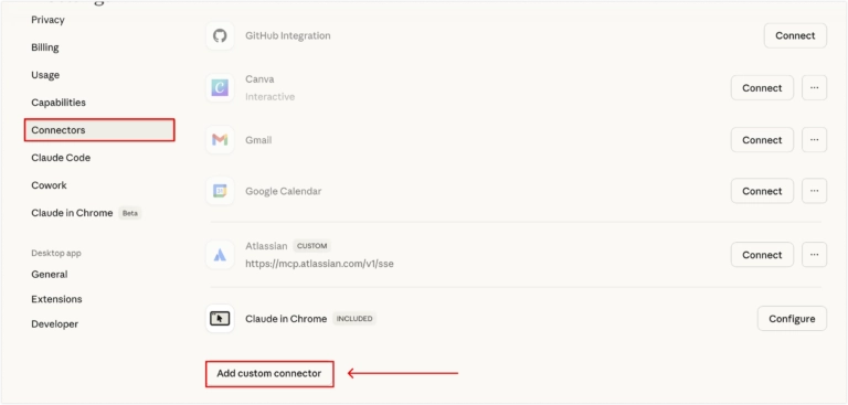 Add custom connector under Connectors