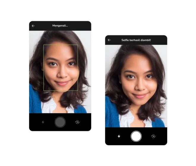 verifikasi clock in dengan pengambilan selfie