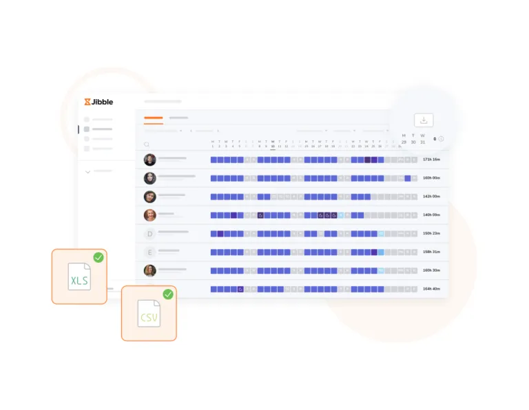 Download aanwezigheidsgegevens van personeel als XLS of CSV urenstaat
