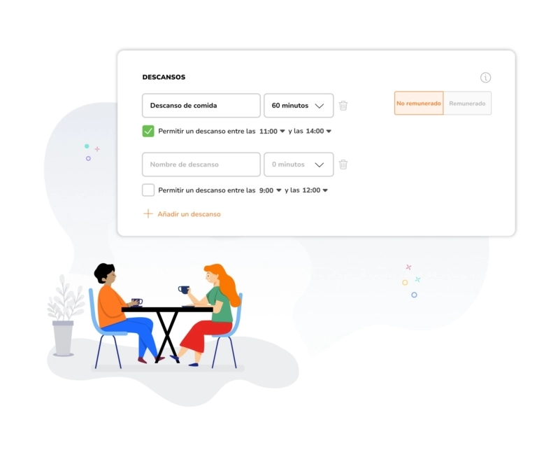 Configuración de tipos de pausas personalizados en la aplicación web