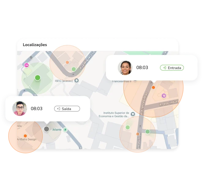 Configurando uma cerca virtual para restringir os registros de entrada de funcionários a um local de trabalho